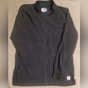 Black Carhartt Force Zip-Up Utility Scrub Jacket Womens Size M Modern Fit